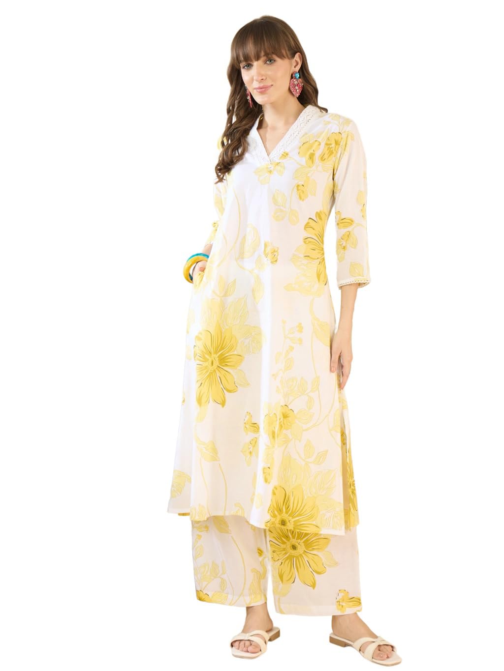 indo era Women's Cotton Ethnic Co-Ord Set | Kurta Pant Set | Stylish Cotton Suit Set for Women,12470-picture-58