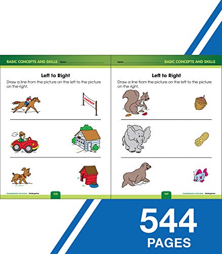 Comprehensive Curriculum Of Basic Skills Kindergarten Workbook, Math, Reading, Writing, Alphabet, Colors, Shapes, Patterns, Time, Money, Classroom Or Homeschool Kindergarten Curriculum #TOP4