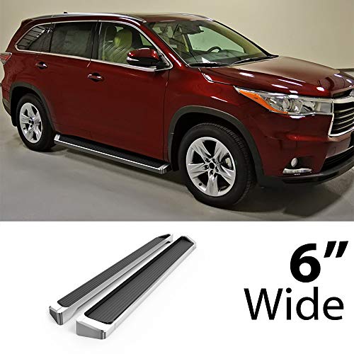 Estribos Running Board 6" Plata para Toyota Highlander 2014-2019 miniatura 2
