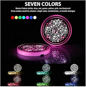 Amazon｜LEDコースターLEDカップホルダーライト2パック7色発光