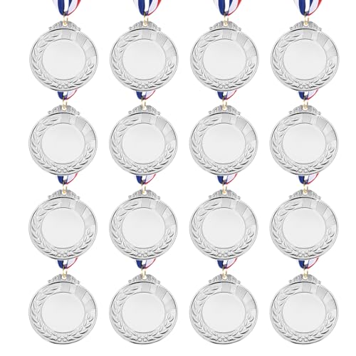 Médailles de vainqueur PATIKIL argent avec ruban de cou solide pour podiums scolaires et clubs