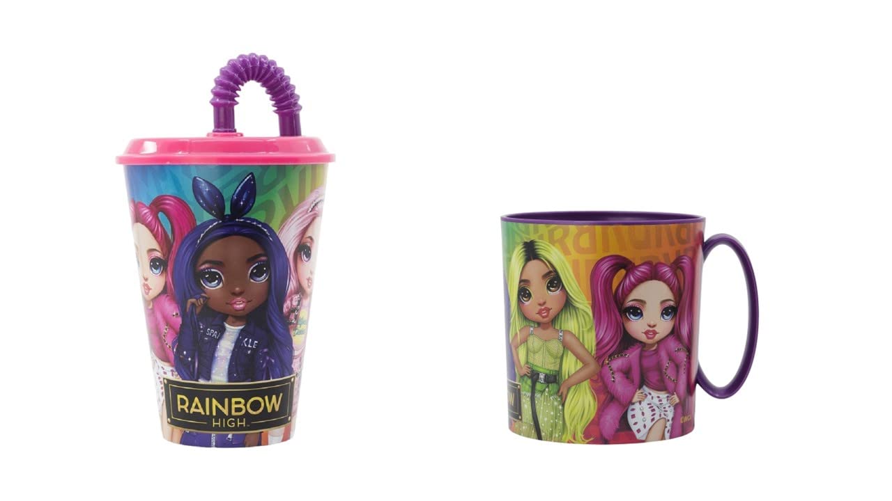 ALMACENESADAN, 4824, Rainbow Back to School Pack; Composed of Microwave Cup 350 ml and Cup with 430 ml Reusable, BPA Free