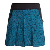 Mit Taschen - Taschenrock Vishes - Alternative Bekleidung - kurzer Damen Baumwoll-Rock - mit Blättern in Floralem Muster Bedruckt türkis 44