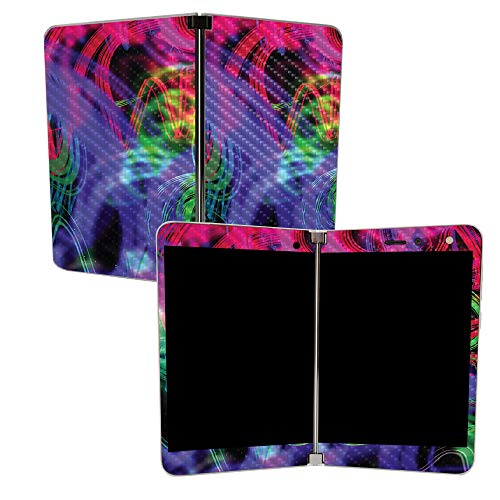 Image of MIGHTY SKINS MightySkins Carbon Fiber Skin for Microsoft Surface Duo - Neon Splatter | Protective, Durable Textured Carbon Fiber Finish | Easy to Apply | Made in The USA