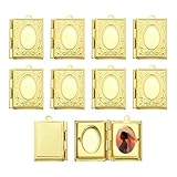 QUARKZMAN 10Pcs Colgante De Fotos Personalizado, Colgantes De Libro Retro De Cobre Para Hombres Y Mujeres DIY Llaveros Conmemorativos Collares Pulseras Fabricación De Joyería, Tono Cobre