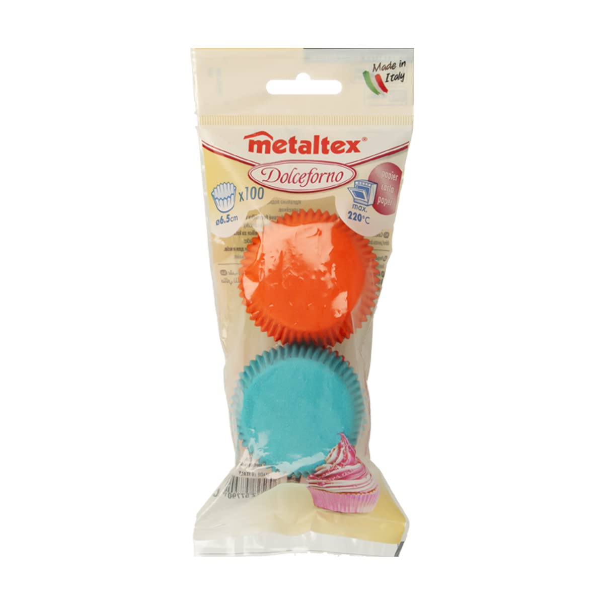 METALTEX - Molde para magdalenas, multicolor, 100 unidades