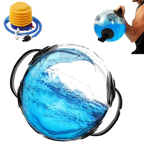 Liangchaochen アクアボール ウォーターバッグ ハンドル付き 調整可能な水充填ウェイトボール コアトレーニング用ウェイトバッグ 折りたたみ可能 水球運動 ホームウェイトボール ポータブルで耐久性に優れています ホームジム用ポータブルサンドバッグ