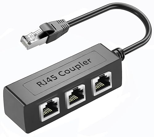 Miniatura 10 de Paquete de 2 adaptadores de red Ethernet RJ45 de 1 macho a 2 hembras, adecuado para conectores Super Cat5, Cat5e, Cat6, Cat7, LAN Ethernet,