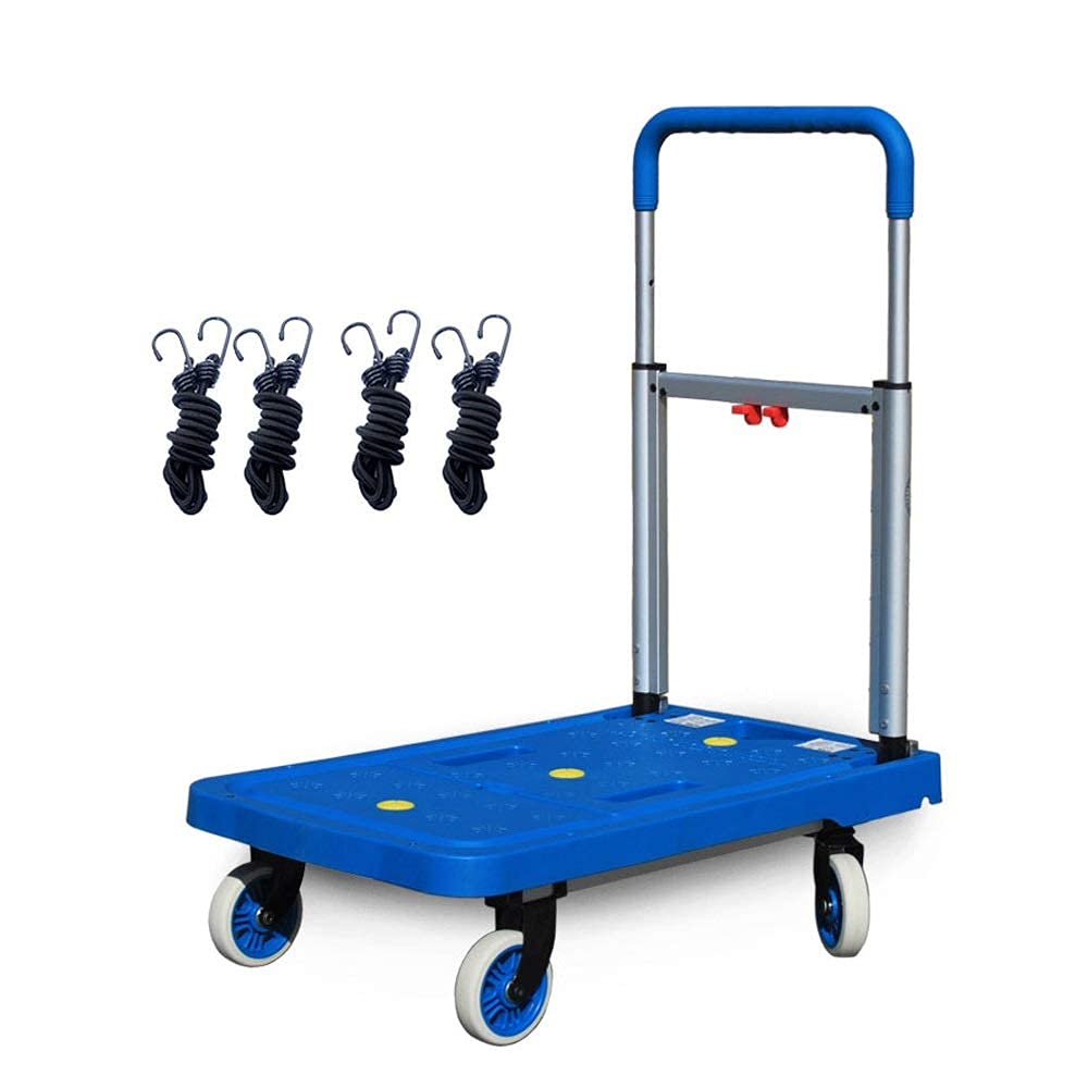 Carrello a Mano Carrello a Tubo Tondo Placcato Carrello per Auto Carrello per Bagagli Carrello per la Spesa Camion con rimorchio Pieghevole per Esterni (45x50x100 cm)