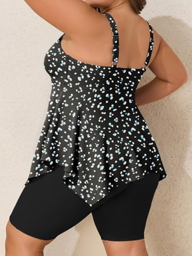 Summer Mae Plus Size Swimsuit Tankini for Women Two Piece Bathing Suit Flowy 2025 Rash Guard Swimwear with Capris Shorts3