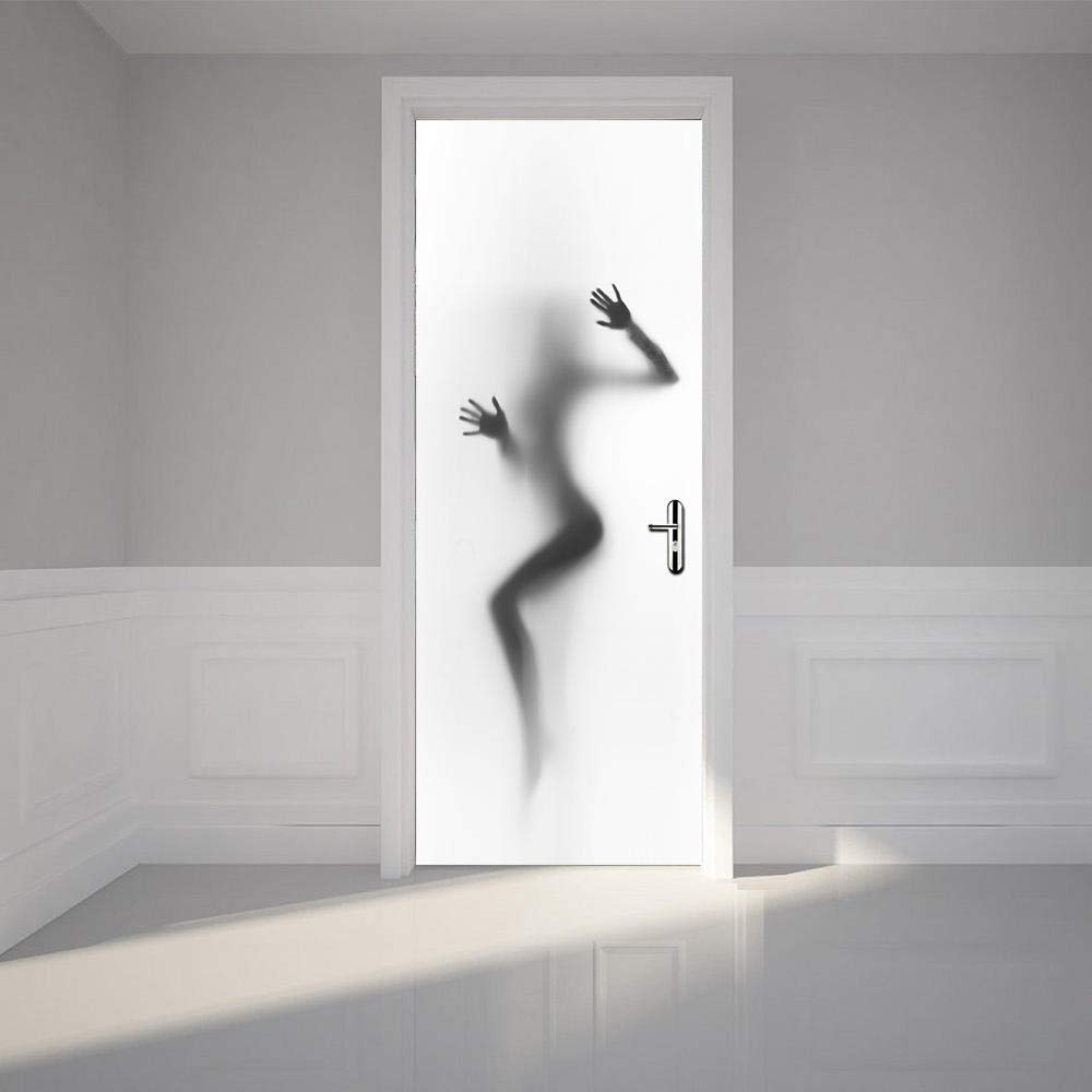 Adhesivos Tridimensionales Para Puertas Sombra De La Mujer De Las Etiquetas Engomadas Autoadhesivas Creativas De La Puerta 3D