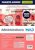 Paquete Ahorro + Test ONLINE Administrativo/a de Corporaciones Locales. Ahorra 53€ (incluye en papel: Temario general volúmenes 1, 2 y 3; Supuestos prácticos; y acceso online gratis a Curso Oro)
