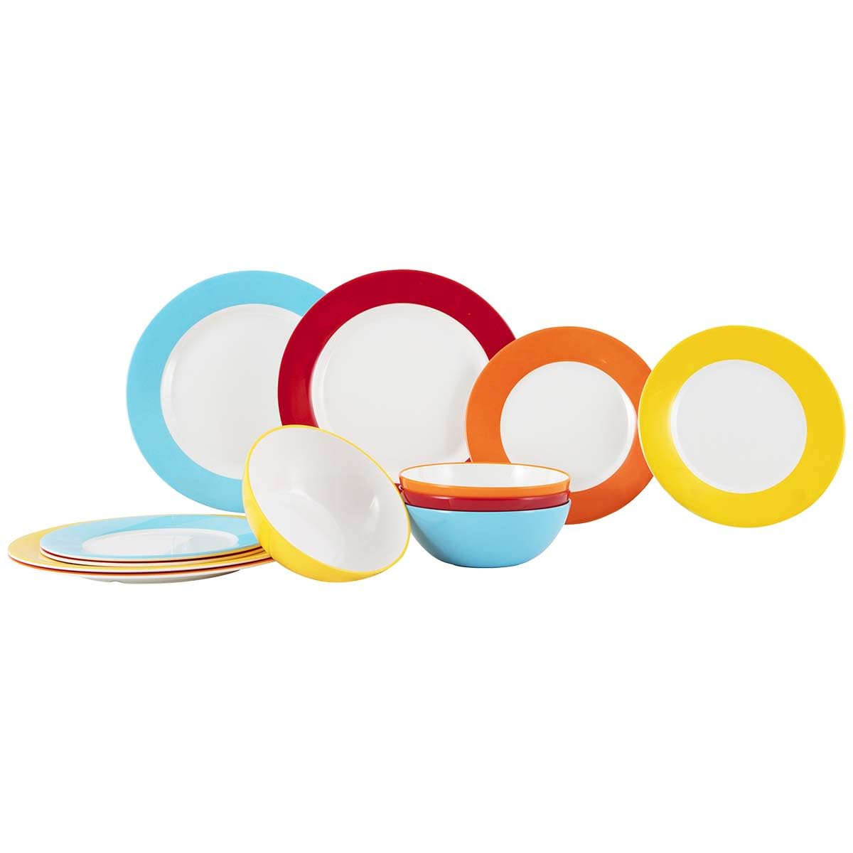 Gimex - Colour Line - Geschirr - Rainbow - 12-Teilig