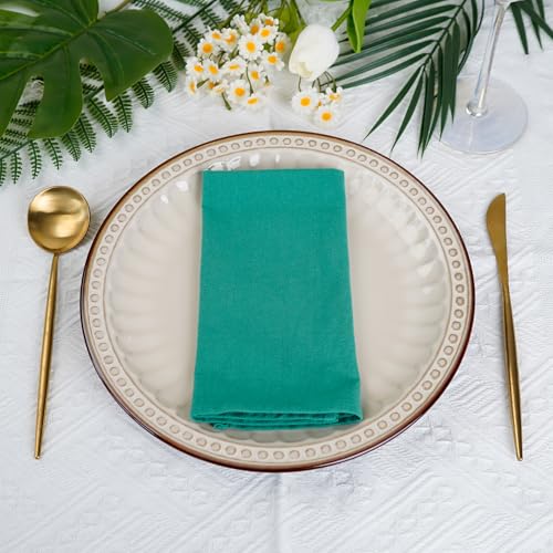 Serviettes de table en coton vert lot de 12 lavables pour repas de fête