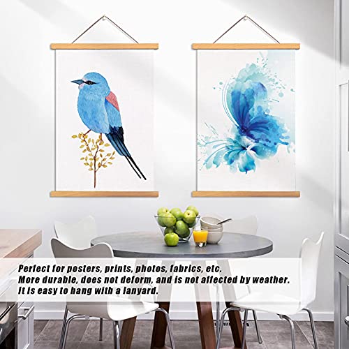 Image of TOPINCN Poster Hanger Decorative Painting Hanging Scroll Rod Hanging Painting Magnetic DIY Frame Hanging Painting Scroll Pictures Wooden Solid Wood Hook (30 * 2.1)