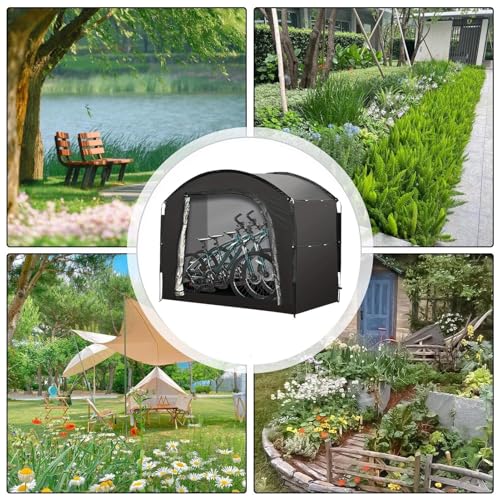 Storage Shed, Multifunctional Storage Supplies, Oxford Fabric Organiser Shelter for Motorcycle Garden Tools, Lawn Mower Pool Equipment - Image 2