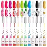 【Neu Gestalteter, Integrierter Dünner Pinsel】Jede nail polish wird mit einem integrierten feinen pinsel geliefert, der sich perfekt zum zeichnen feiner linien, muster und komplizierter details eignet. Sie können ihren persönlichen stil zum ausdruck bringen, indem sie einzigartige designs auf Ihren nägeln kreieren, egal ob blumen, streifen oder abstrakte designs. Was es auch anfängern leicht macht, linien und verschiedene muster zu zeichnen und mehr zeit zu sparen.