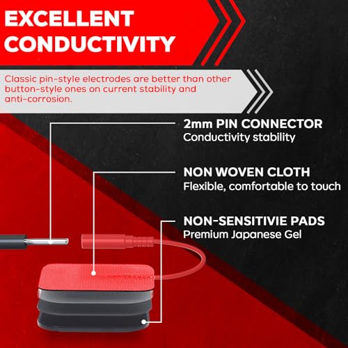 Tens-Unit-EMS-Muscle-Stimulator-22-Programs-40-Intensity-Electronic-Pulse-Massager-Tens-Machine-for-Pain-Relief-300mah-Battery-Physical-Therapy-with-10-Tens-Unit-Electrode-Pads-Red