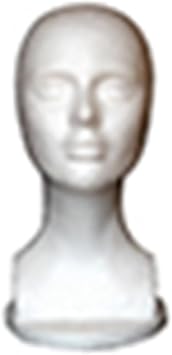 Foam Mannequin Head Abstract Smooth Surface Foam Female Manikin Head Model Wig Hair Jewelry Display Stand for Shop 1pc