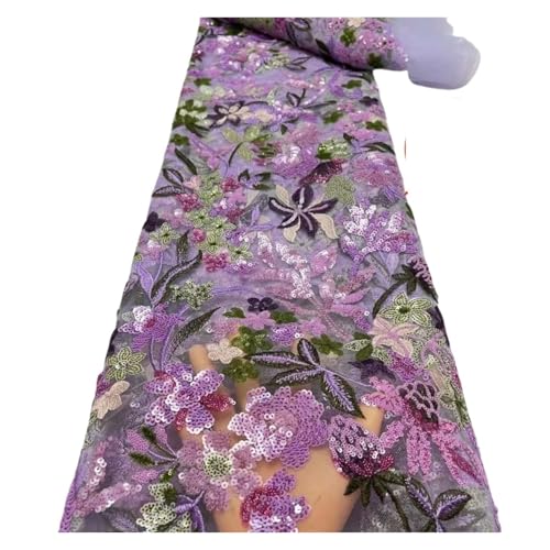 Dentelle à paillettes brodées en tulle doux pour créer une robe de mariée