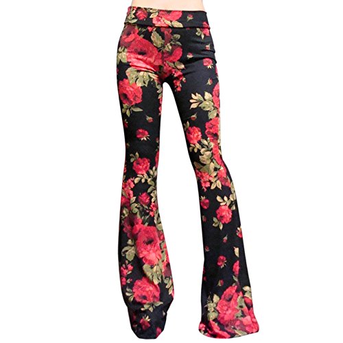ShopMyTrend SMT Women's High Waist Wide Leg Long Bell Bottom Yoga Pants Small