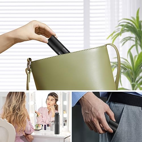 Image of Mini Perfume Atomizer, 5PCS Portable Travel and Go Perfumer, 8ML Spray Bottle, Refillable Aluminium Perfume Bottle for Women and Men, Black