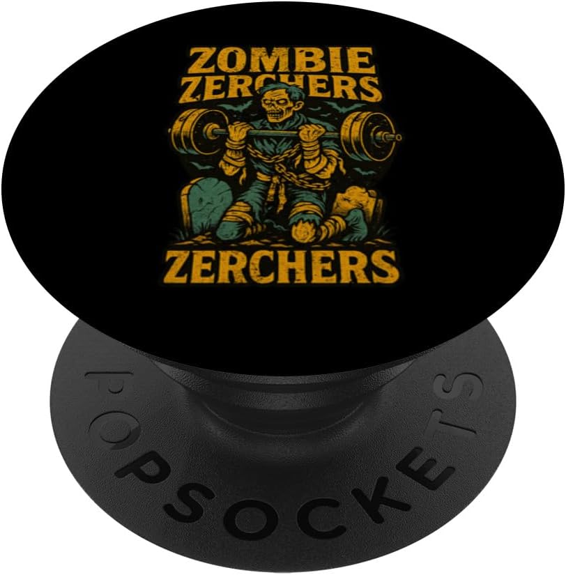 Zombie Zerchers Workout Vintage Halloween 90's Retro Gym PopSockets Adhesive PopGrip