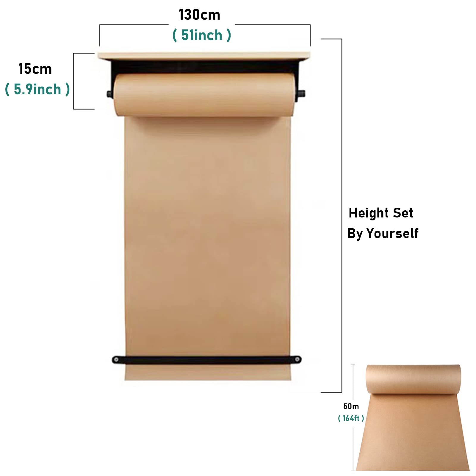 Distributeur Et Coupe-Papier Kraft Mural pour Chambre d'enfant, Motif Graffiti, Incluant Un Rouleau De Papier Kraft De 50 M Et Un Support pour Rouleau De Papier Boucher, 130 Cm (51 Pouces).