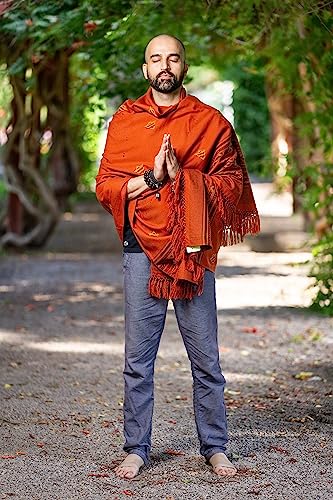 Om Shanti Crafts Meditation Shawl or Blanket, Exotic Shawl/Wrap, Oversize Scarf or Stole. Unisex3