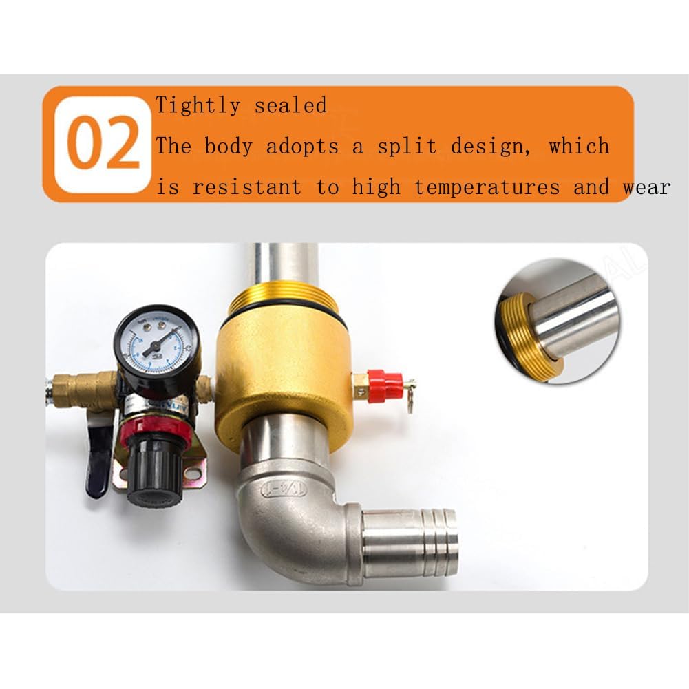 Pompa pneumatica per trasferimento olio, portata 130 l/min, con manometro e valvola di sicurezza, per trasporto diesel e olio idraulico