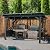 Backyard Discovery Rockport XL Black Metal Steel Grill Gazebo, Insulated Steel Roof, Cook Station, Barbeque, Patio, Deck, Withstand Wind Snow, Corrosion Resistant, Reduce Heat Transfer, Power Ports