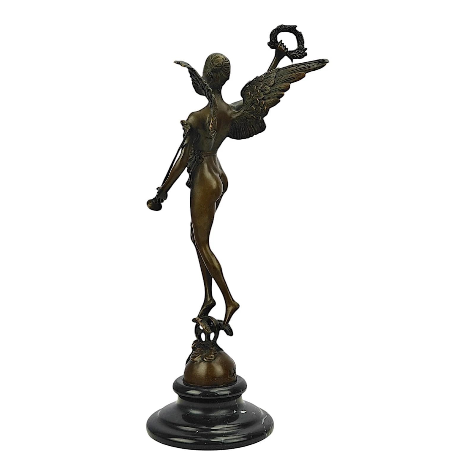 Skrzydlata zwycięstwa statuetka grecka rzeźba brąz metal sztuka klasyczna figura 38 cm