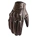 Superbike Full Finger Brown Motorcycle Gloves Hard Knuckle Touchscreen Perforated Motorcycle Riding Gloves for Men (M, Brown,Perforated)