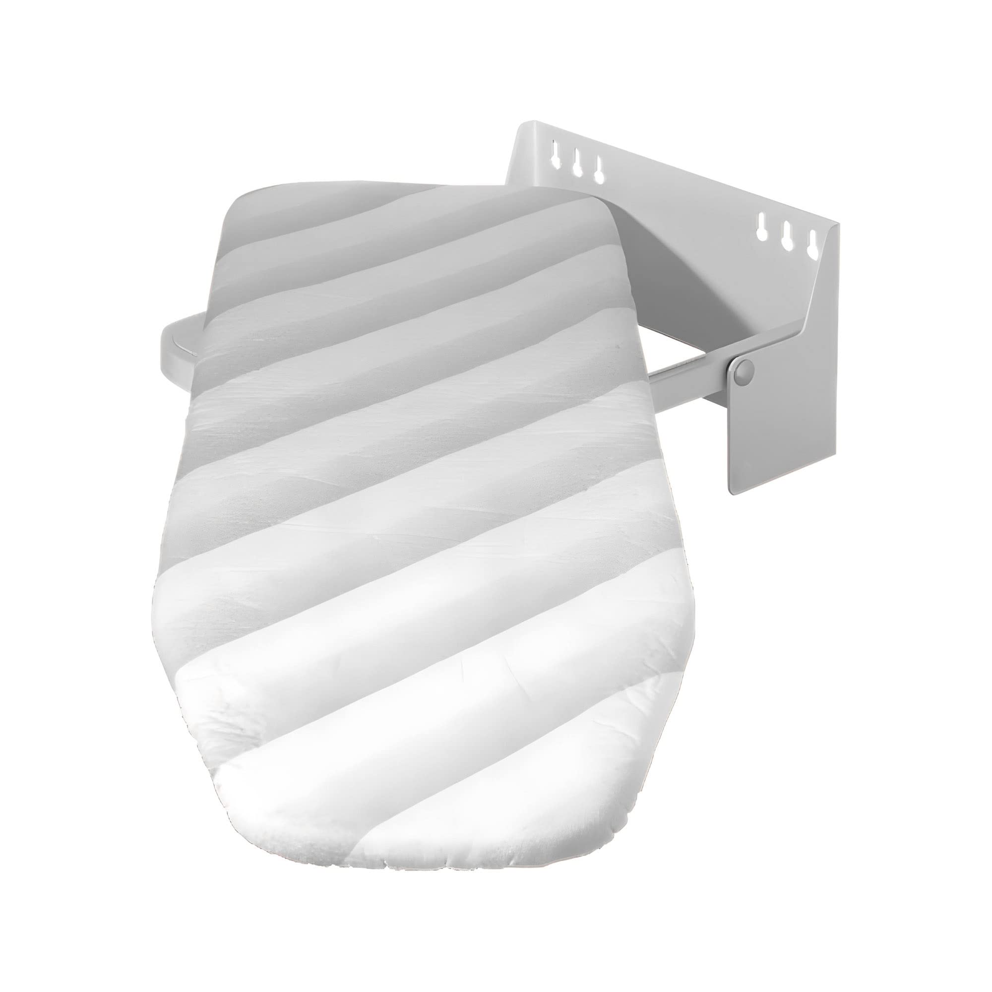Gedotec Asse da stiro pieghevole IRONFIX copertura dell'asse da stiro argento | ruotabile di 180° in acciaio temprato bianco | Asse da stiro a muro | Made in Germany