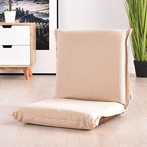 LIX-XYD Recliner Lazy Chair Collapsible Bed Bedroom Casual Blue/Orange/Yellow/Beige (Color : Blue) (Color : Beige)