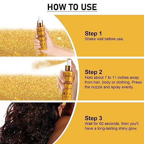 Pjordo P-22 Body Glitter Spray, Shimmer Spray thumb #4