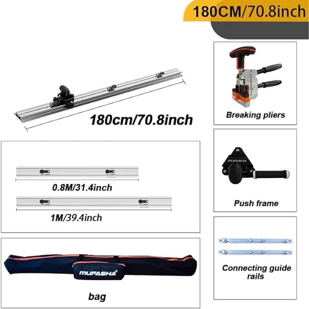 70 Inch Large Manual Tile Cutter with Aluminum Alloy Rails Porcelain Ceramic Tile Cutter With Case Cutting Length Up To 62.8 Inches