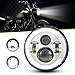 Dot Approved 7Inch Chrome LED Headlight Compatible with Haley Motorcycle Tour,FLD,Softail Heritage,Street Glide,Road King,Electra Glide,Yamaha V-Star Road Star Wrangler