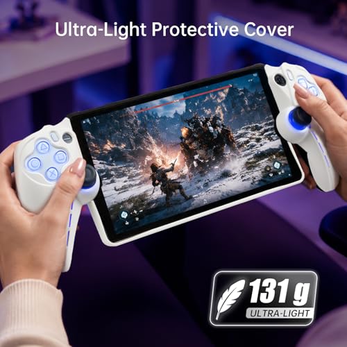 Image of UYIYE Protective Case Compatible with PlayStation Portal Remote Player, Soft Rubber Grip Cover with PreciseThin Fit, Anti-Scratch Shockproof Protection, Comfortable Hold & Cooling Design Black+White