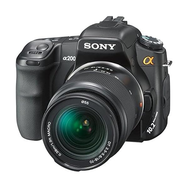 Sony Alpha A200 Digital SLR Camera 10.2MP with Super Steady Shot Image Stabilization with 18-70mm F/3.5-5.6 Lens Black (Renewed)