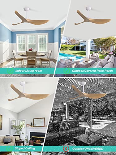 Sofucor-52-Ceiling-Fan-no-Light-and-Remote-Control-Modern-Ceiling-Fan-without-Light-Indoor-Outdoor-Ceiling-Fan-with-Reversible-Motor-6-Speeds-Burlywood