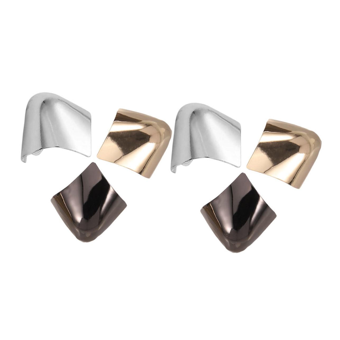 IWOWHERO 3 Pairs High Heel Toe Tip Protectors Anti-crease Metal Sleeves for Shoes Gel Heel Cap Covers