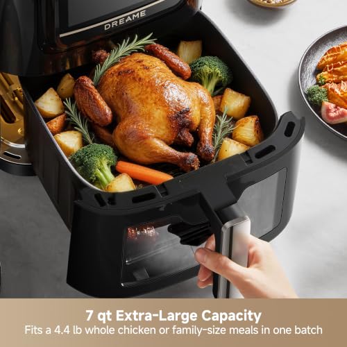 Image of Dreame 7Qt Large Air Fryer, SmartSteam, 6-in-1, No-Flip, Ceramic Coated