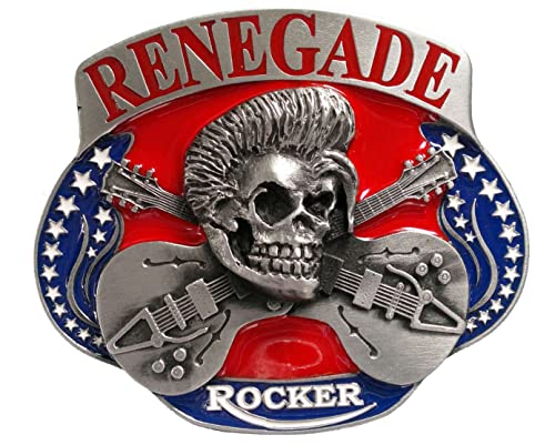 Boucle de ceinture rocker renegade guitares croisées accessoire mode rock homme femme