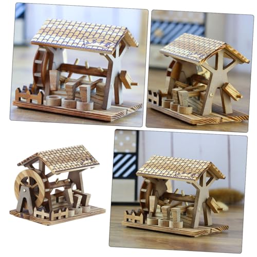 Moulin à eau miniature en bois VANZACK déco bureau salon - 7