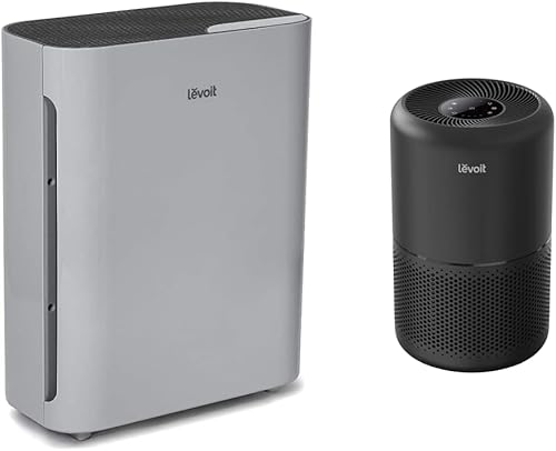 LEVOIT Purificador de aire para habitación grande del hogar, limpiador de filtro HEPA H13, gris y purificador de aire para alergias en el hogar,