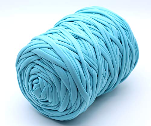 Boguar Pelote de trapilho Uni 1 kg – 100 mètres environ de tissu coupé turquoise