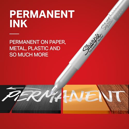 sharpie metallic permanent markers fine point silver 2 count