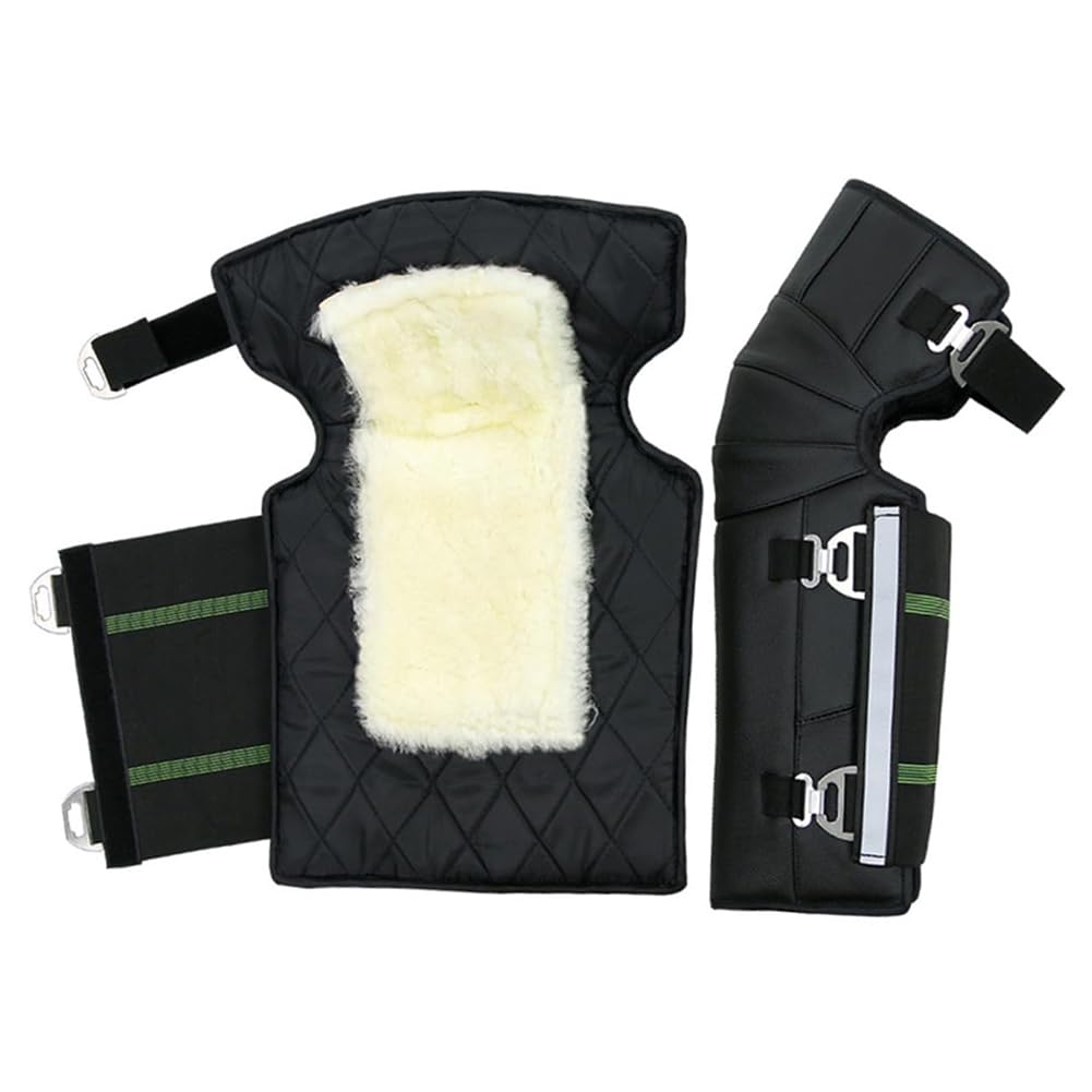 Inverno Mantieni Caldo Ginocchiere per Moto, Ginocchiere Motociclistiche Pelle, Fodera in Lana Rinforzato e Caldo per Snowboard, Equitazione, Sci, Motocross