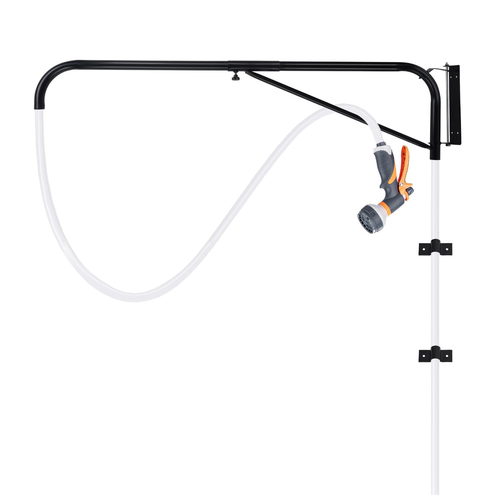 Hose Boom, Horse Wash Stall Hose Boom, Hose Boom Arm Wall Mount Preventing Tangling and Trampling While Washing Your Horse, 180 Swivel Horse Boom Arm Fits for Standard Garden Hose, Hose Not Included